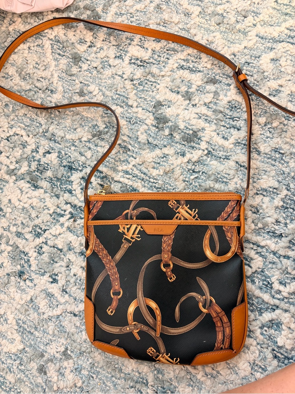 Vintage Lauren Ralph Lauren equestrian-print flat crossbody bag
